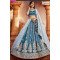 Designer Blue Silk Embroidered Bridal Lehenga Set