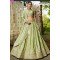 Lime Green Sequence Work Lehenga Choli with Net Dupatta