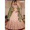 Regal Peach Embroidered Bridal Lehenga Choli with Green Banarasi Dupatta