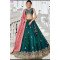 Teal Embroidered Lehenga Choli with Pink Dupatta