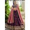 Burgundy Embroidered Lehenga Choli with Peach Dupatta