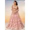 Designer Rose Gold Embroidered Net Lehenga Choli with Sequin Work 
