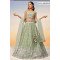 Pastel Lime Green Embroidered Lehenga Set with Floral Detailing – Designer Festive Wear