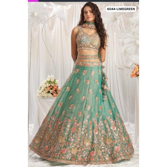 Designer Embroidered Lehenga Set with Floral Detailing 