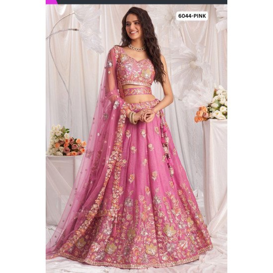 Regal Lavender Embroidered Lehenga Set with Floral Detailing