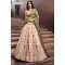 Blush Peach & Olive Green Embroidered Lehenga Set