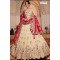 Royal Cream & Pink Embroidered Bridal Lehenga Choli with Banarasi Dupatta