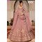 Designer Dusty Pink Thread Embroidered Lehenga Choli with Tassel Dupatta 
