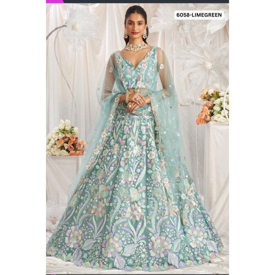 Designer Multicolor Floral Embroidered Lehenga Set