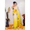 Designer Yellow Handpaint Saree 