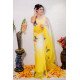 Designer Yellow Handpaint Saree 