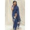 Royal Parade: Handpainted Navy Blue Saree with Elephant Motifs