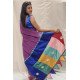 Festive Fusion: Purple Designer Saree with Multicolor Patchwork Pallu