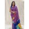 Festive Fusion: Purple Designer Saree with Multicolor Patchwork Pallu