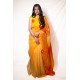 Designer Yellow Handprint Saree