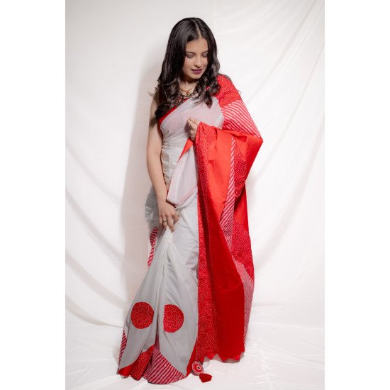 Designer Pink Printed Saree