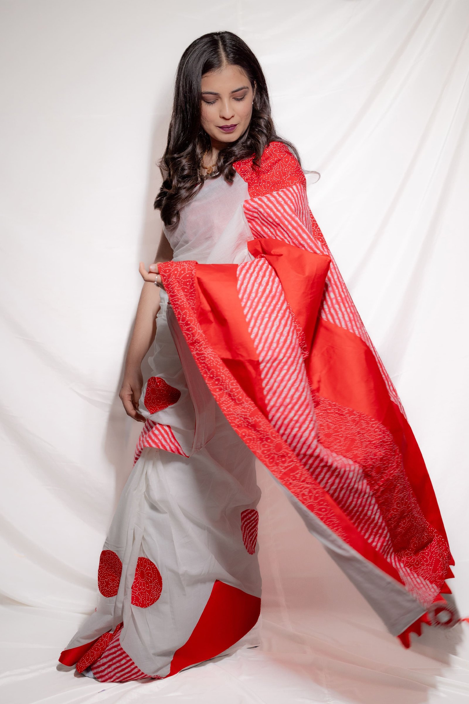 Designer Pink Printed Saree