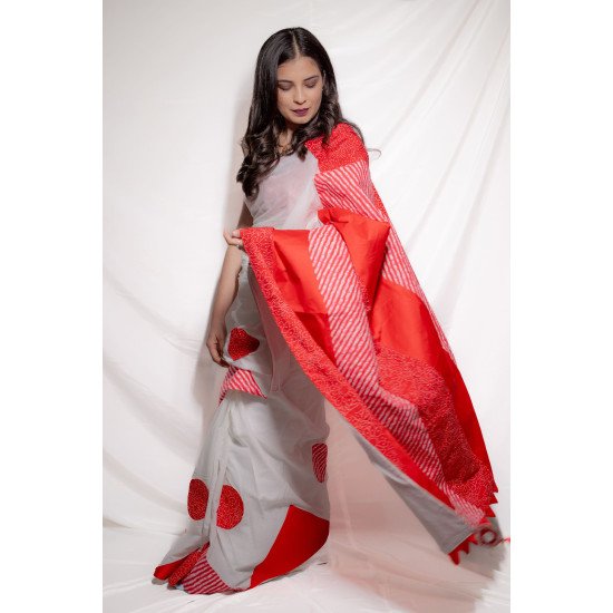 Designer Pink Printed Saree