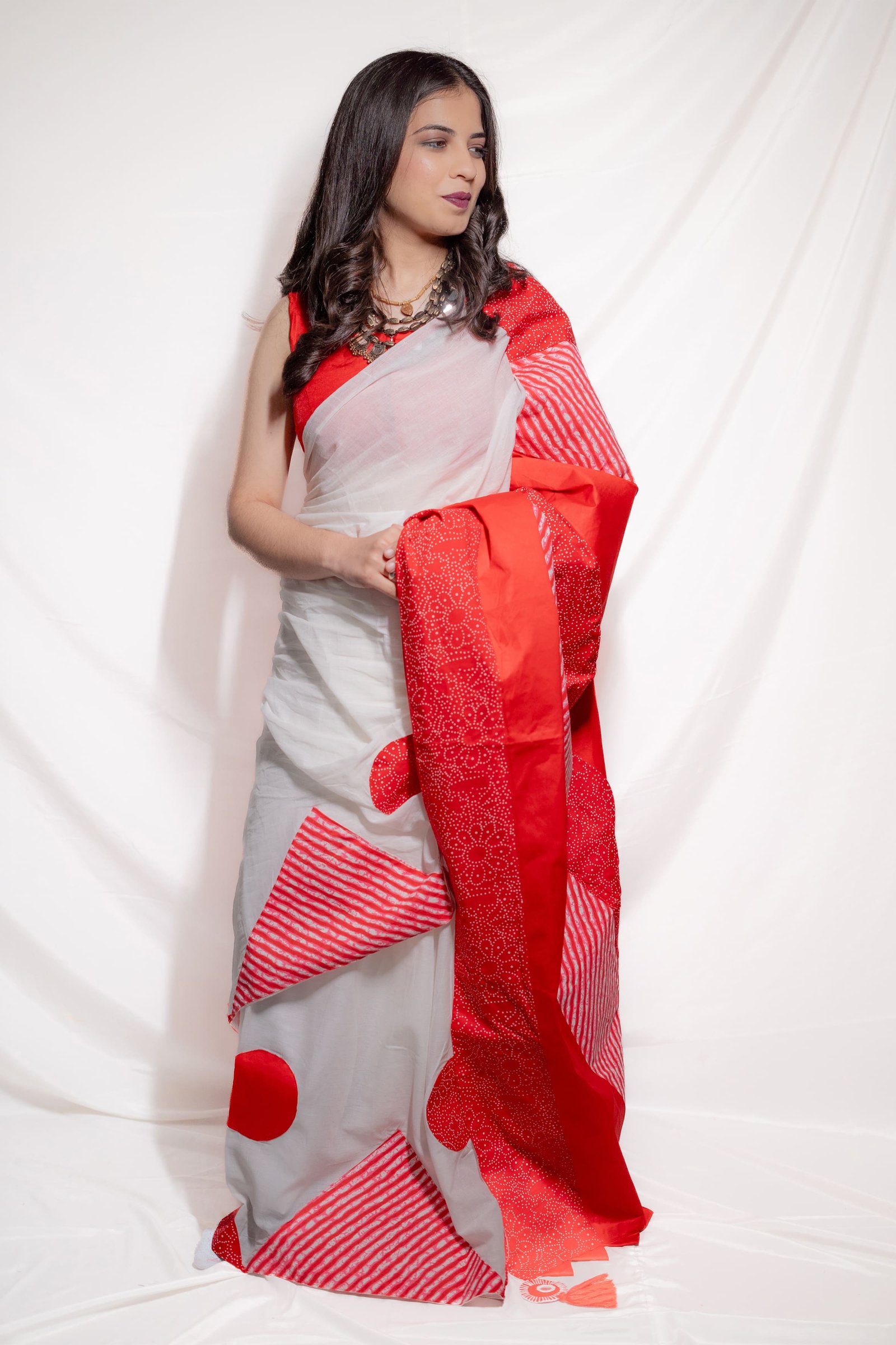 Designer Pink Printed Saree
