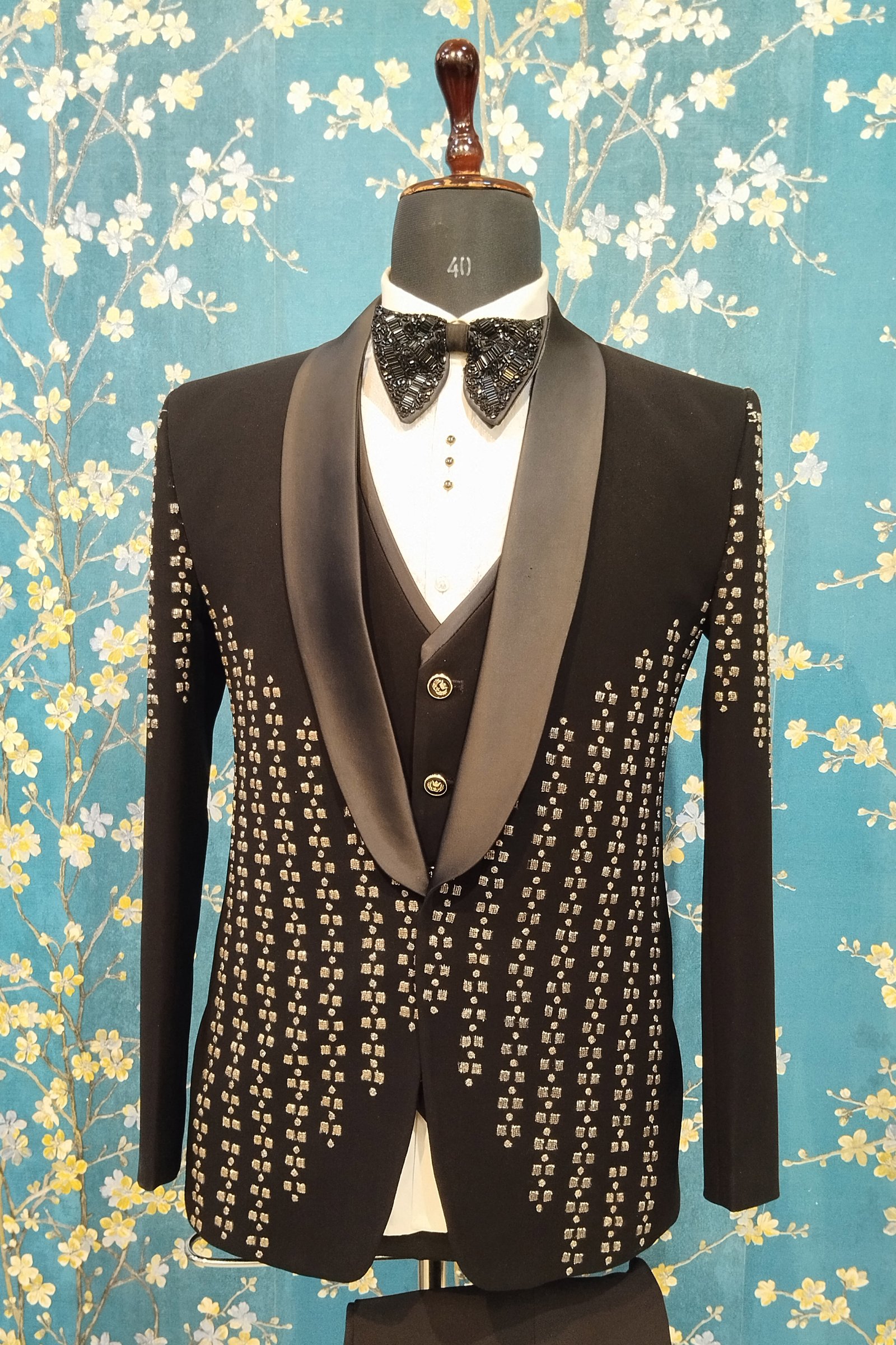 Designer Silver HandWork Men's Suit For Wedding